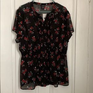 Torrid floral sheer blouse